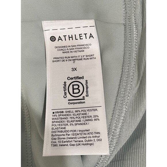 Athleta Printed Run With It 3.5" Shorts 3X Gray Pattern Lightweight Activewear - Picture 8 of 14